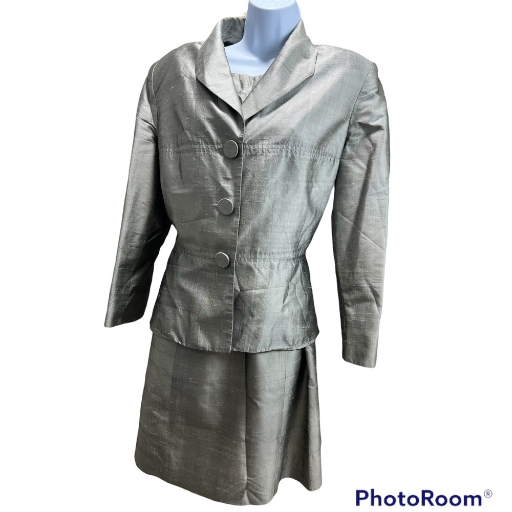 100% Silk Peplum Suit
